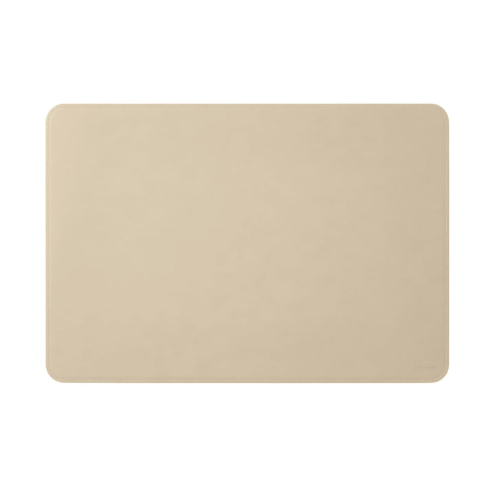 Eglooh - Herms - Schreibtischunterlage aus Leder Beige cm 65x45 - Handwerkliche Nähte und abgerundet