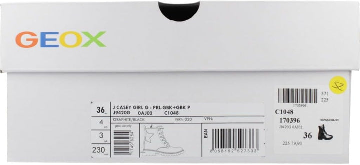 Geox Mädchen J Casey Girl Ankle Boot 28 EU Graphite Black, 28 EU Graphite Black