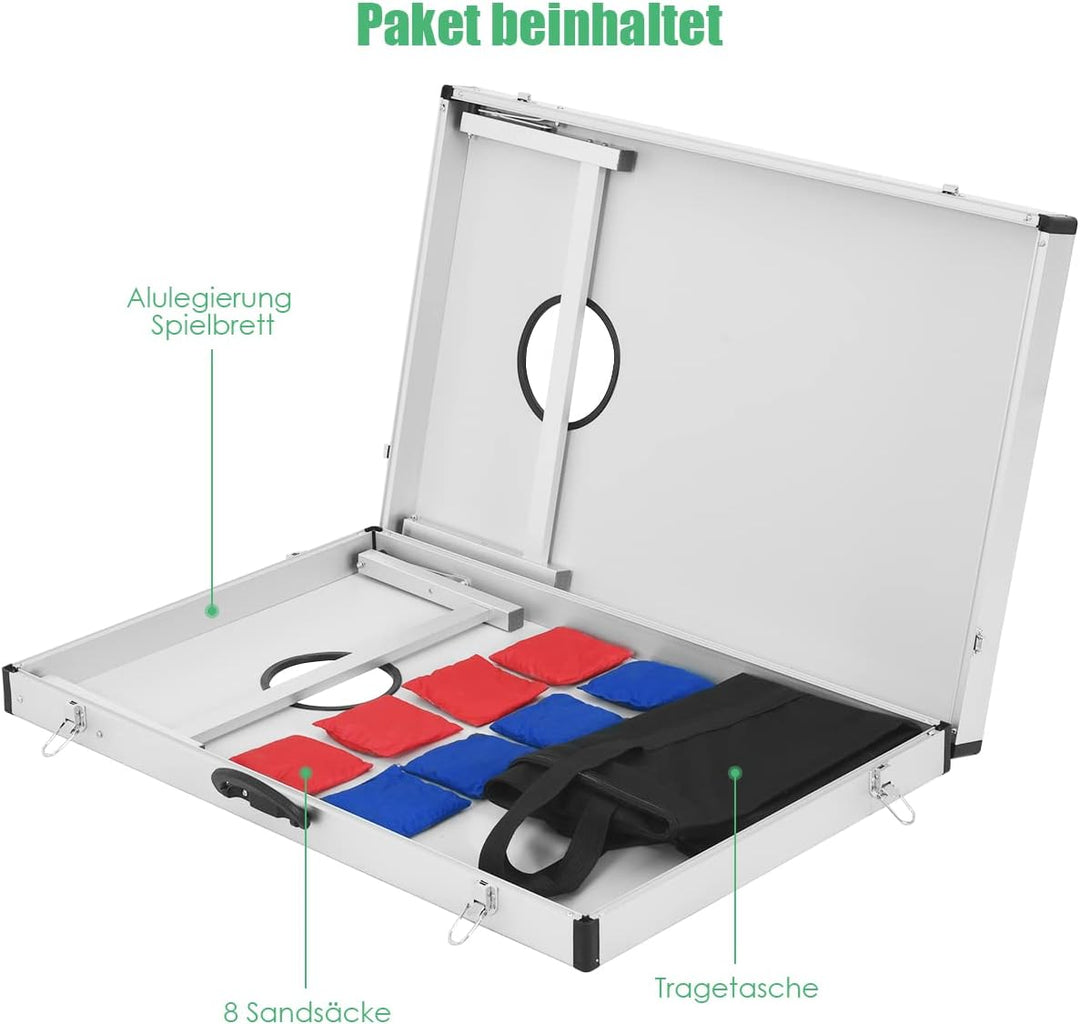 COSTWAY Cornhole Boards, Wurfspiel Geschicklichkeitsspiel für Kinder&Erwachsene, Sandsack Spielbrett