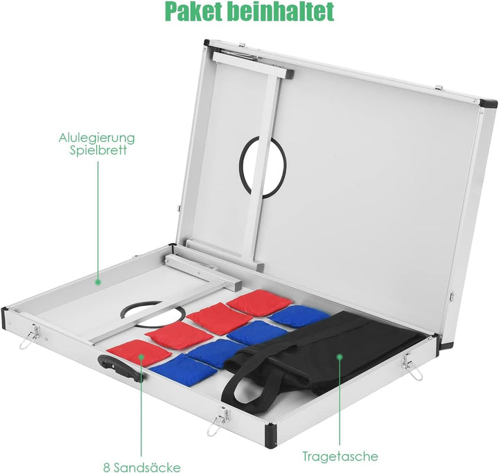 COSTWAY Cornhole Boards, Wurfspiel Geschicklichkeitsspiel für Kinder&Erwachsene, Sandsack Spielbrett