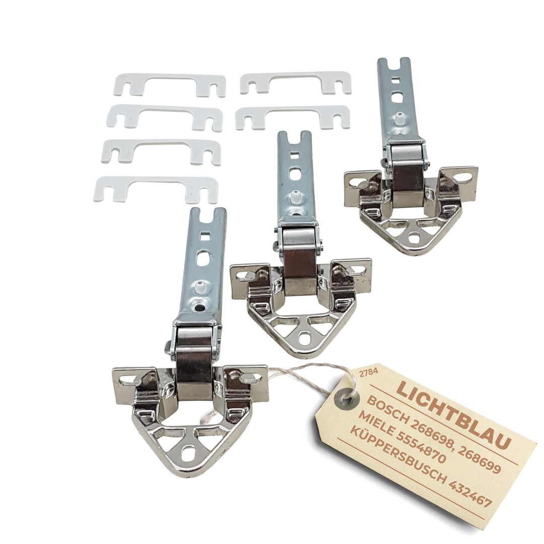 Lichtblau Türscharnier Set Kühlschrank 3 Stück 268698, 00268698, 268699, 00268699 I passend für Bosc