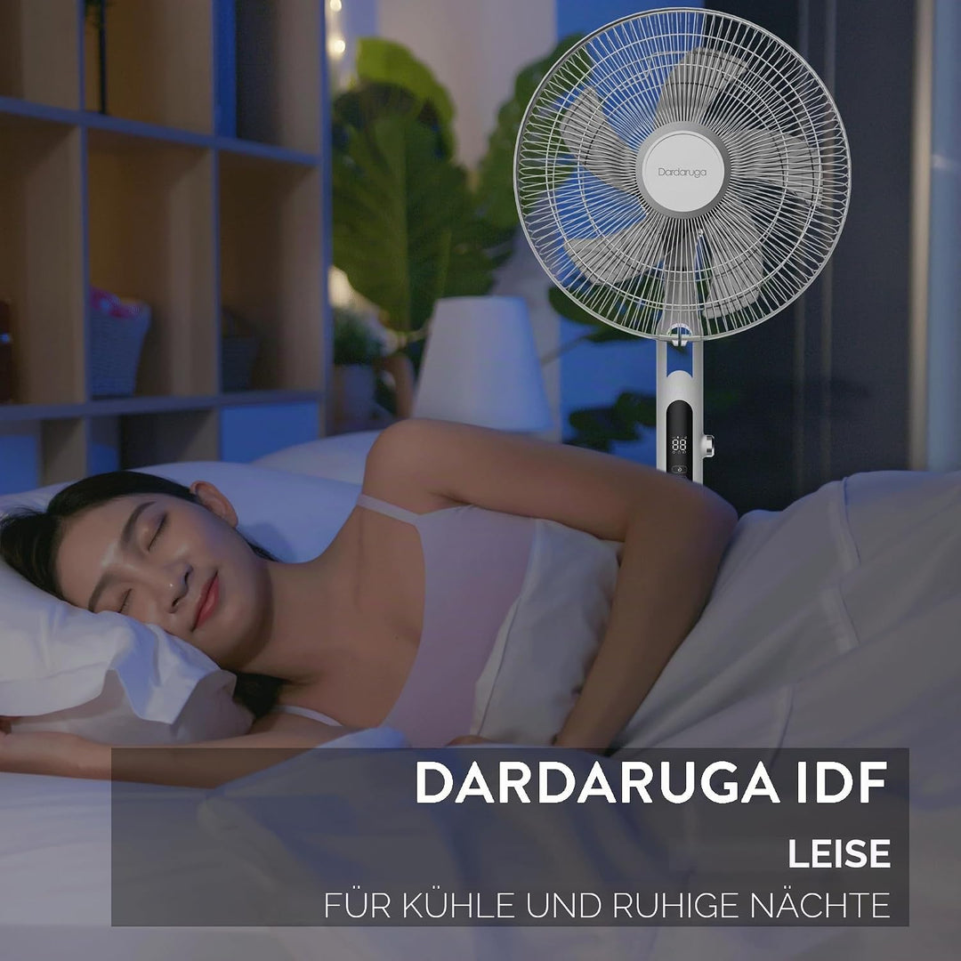 Digitaler, oszillierender, freistehender Ventilator, Premium Design, leise, Touchscreen, Nachtmodus,