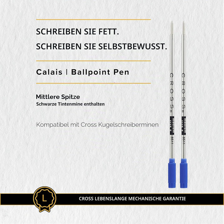 Cross Calais Kugelschreiber (Drehmechanik, Strichstärke M, Schreibfarbe: schwarz, inkl. Geschenkbox)