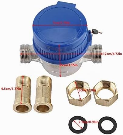 Wasseruhr 1/2 Zoll, Wasseruhr Garten Geeicht Garten Wasserzähler Set Garten Kaltwasserzähler Zapfhah