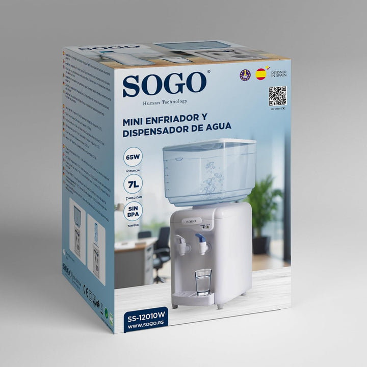 SOGO SS-12010 Elektrischer Wasserspender und Kühler mit 2 Wasserhähnen, Tank für 5 Liter, Weiss BPA-