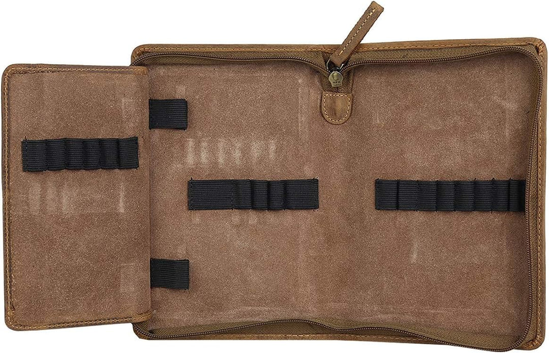 Greenburry Vintage Leder Stifteetui Federmäppchen Stiftemappe Mäppchen 1574-25