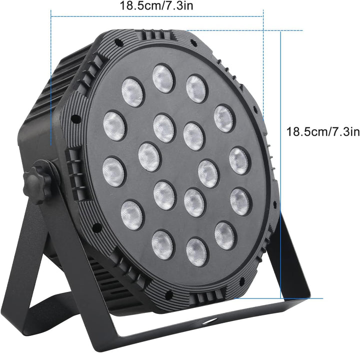 LED Par Beleuchtung, 18x1W LED RGB dmx Steuerung Lichter Sound aktiviert mit Fernbedienung für Party