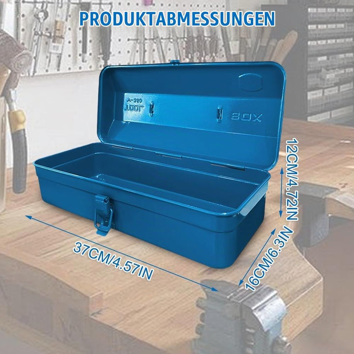 Mehrzweck-Werkzeugkiste mit Schlossschnalle leer Gross Werkzeugbox 37×16×12cm Robust Langlebig Metal
