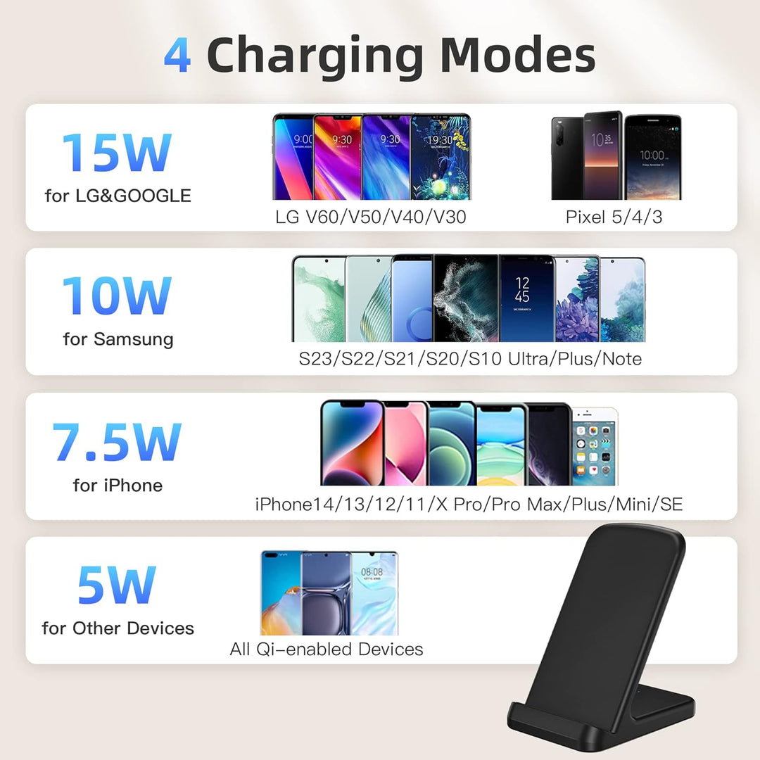 Wireless Charger, Zestiq 15W Induktive Ladestation Handy Ständer, Schnelles Kabelloses Ladegerät für