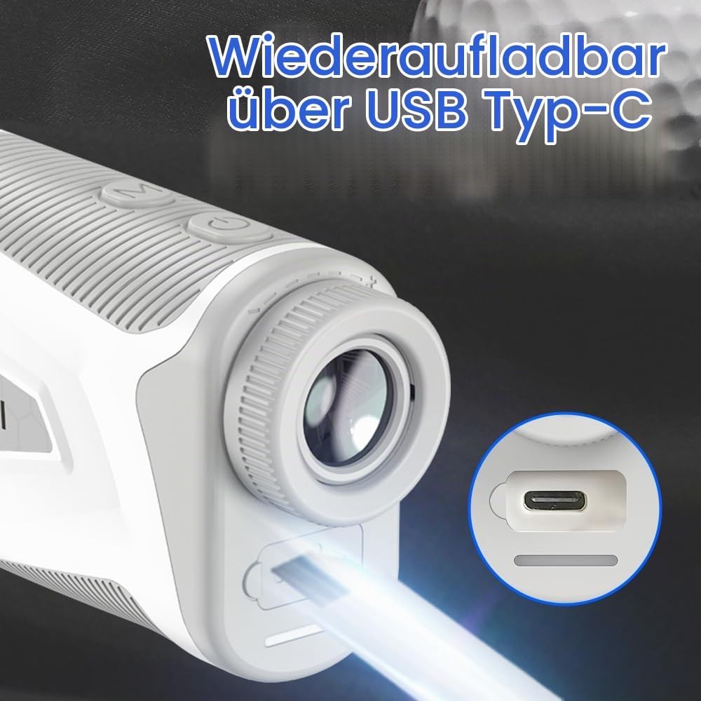 REVASRI Laser-Golf-Entfernungsmesser, 1000 Yards, 6-fache Vergrösserung, Neigungsausgleich, Flaggenv