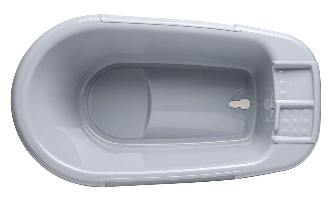 Rotho Babydesign Baby Badewanne, Mit Ablaufstöpsel, 0-12 Monate, Bella Bambina, Stone Grey (Grau), G
