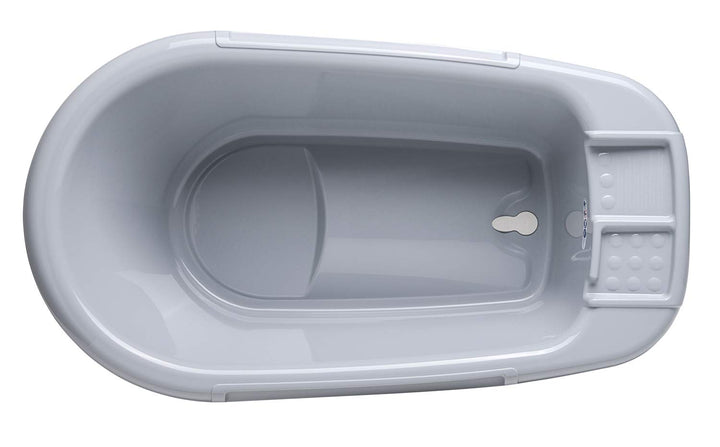 Rotho Babydesign Baby Badewanne, Mit Ablaufstöpsel, 0-12 Monate, Bella Bambina, Stone Grey (Grau), G