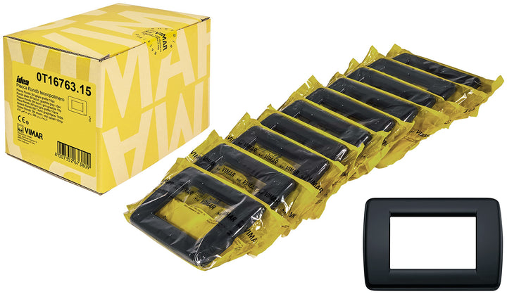 Vimar Idea 0T16763.15 Rondò 3 Module Technopolymer, 10 Stück, graphitgrau