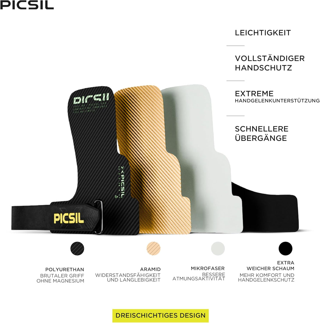 PICSIL Hawk Handschuhe + Armbänder + Tasche, Verwendung ohne Magnesium, Grip auf Allen Arten von Sup