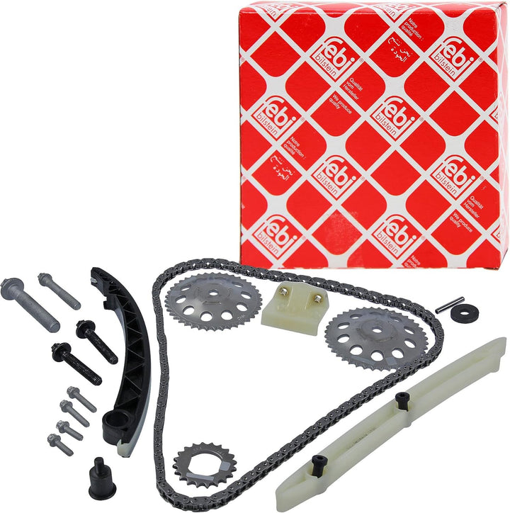 febi bilstein 33082 Steuerkettensatz für Nockenwelle, mit Gleitschienen und Kettenspanner , 1 Stück