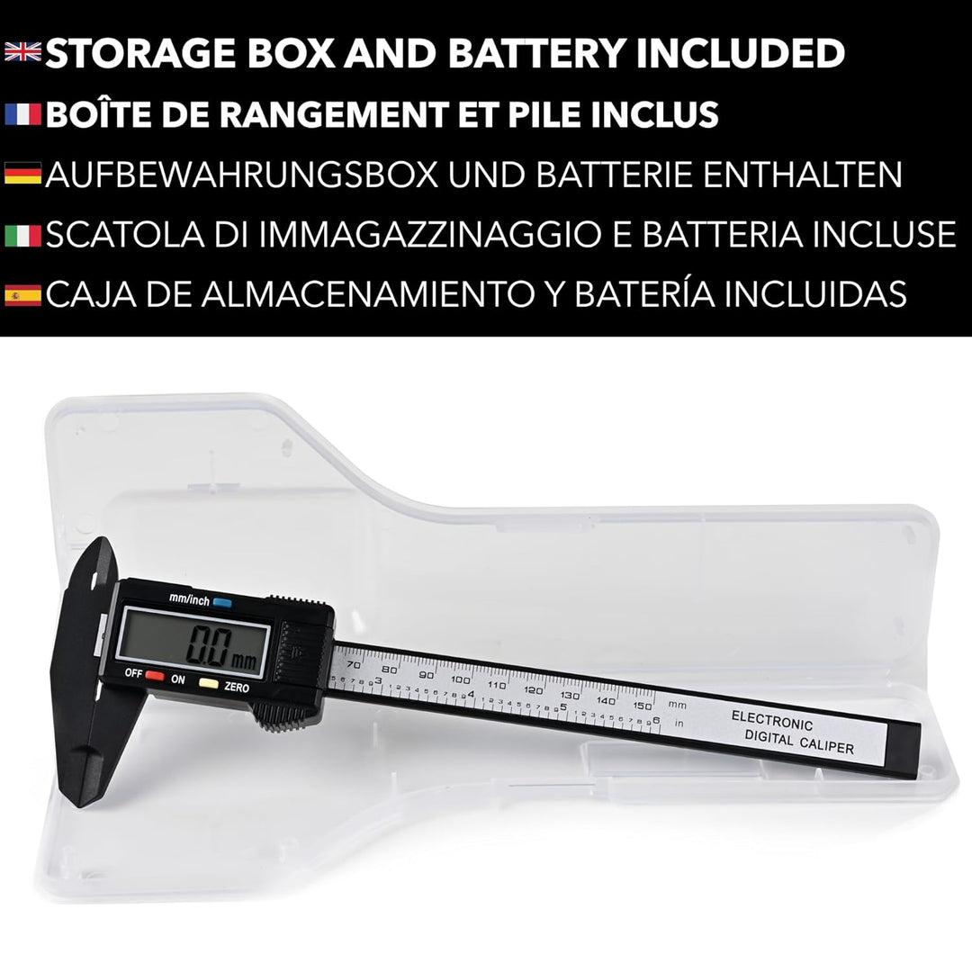 Digitaler Messschieber, 15 cm, französische Marke, inklusive Aufbewahrungsbox und Batterie