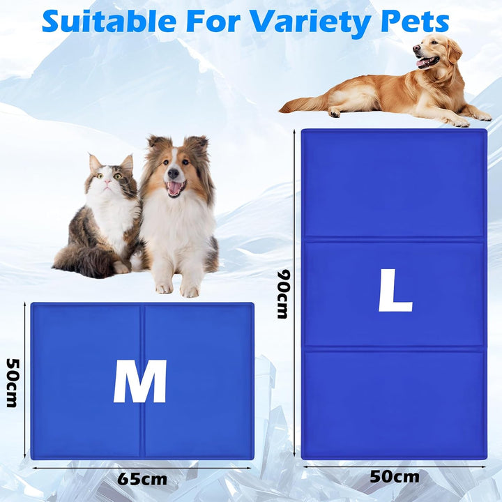 Selbstkühlende Kühldecke für Hunde 90x50cm, Sicher und Nicht-Giftiges Gel, ideal für Sommer, Zuhause