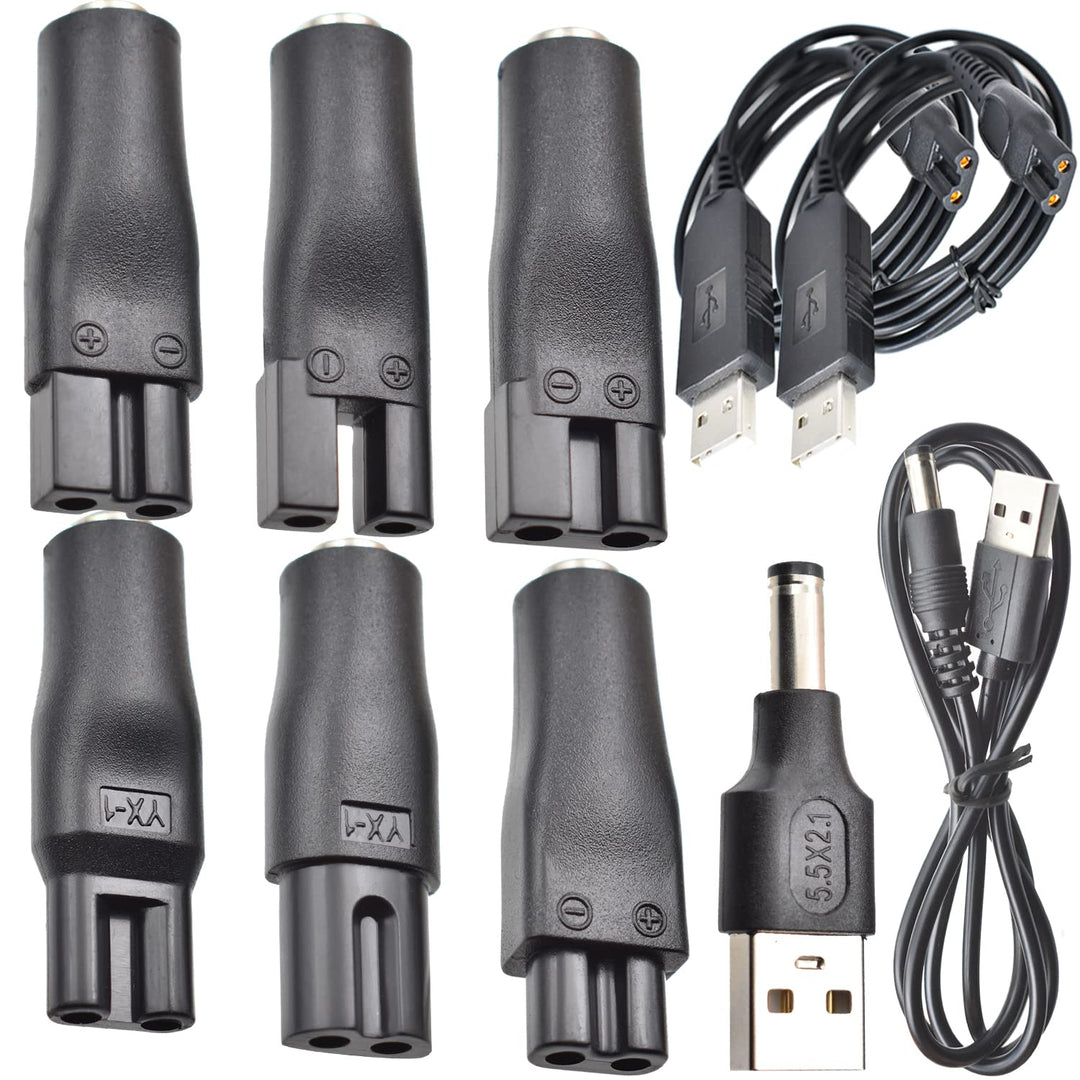 10 Stück 5V Rasierer Ladegerät USB Netzkabel Adapter Set für eine Vielzahl von elektrischen Haarschn
