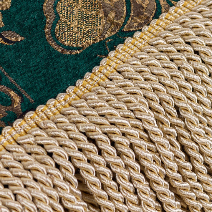 Paoletti Shiraz Floraler Jacquard-Decke mit Fransen 130 x 170cm Emerald, 130 x 170cm Emerald