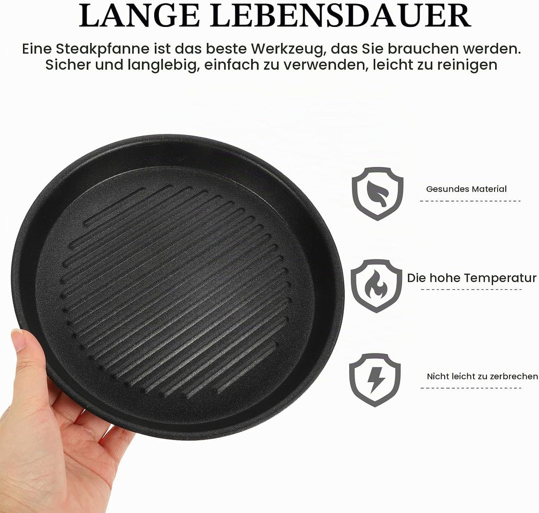 Luxshiny Antihaft Grillpfanne 21.5X21.5 Cm Aluminium Outdoor Camping Grillplatte Für Gasherd Und Hol
