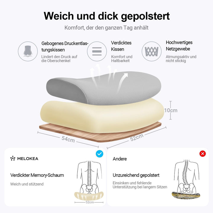 MELOKEA Bürostuhl Ergonomisch, Schreibtischstuhl aus Mesh mit Hochklappbaren Armlehnen, Computer Dre