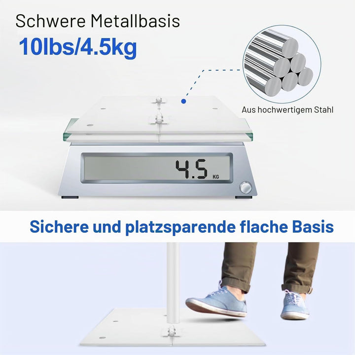 EMART Weiss Foto Hintergrund Ständer mit Stahlsockel, 2m x 3m Verstellbarer Fotohintergrund Ständer