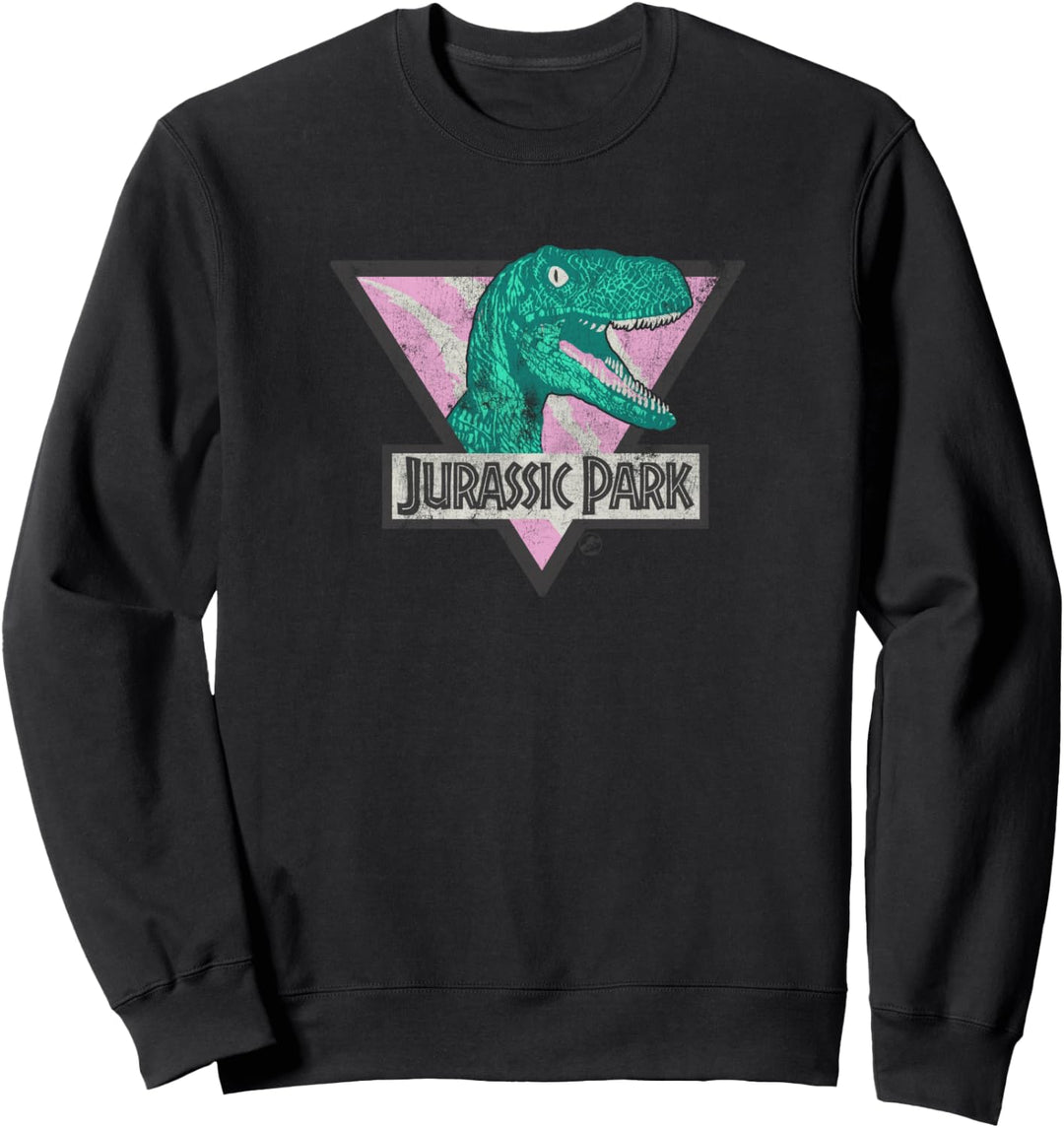 Jurassic Park Velociraptor Pastel Scratched Triangle Sweatshirt