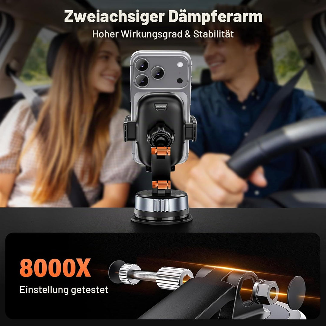 APPS2Car Handyhalterung Auto Saugnapf Dashboard, Gel-Lock Starke Saugkraft, Dual-Axis Dämpfungsarm V