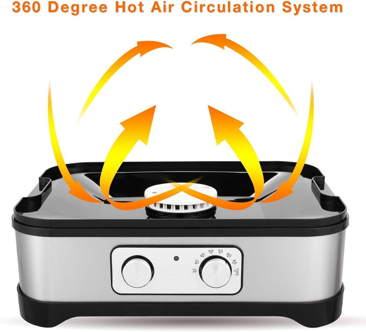 Hopekings Dörrgerät für Lebensmittel, 5 Etagen, Dehydrator für Obst und Gemüse, 250 W, einstellbarer