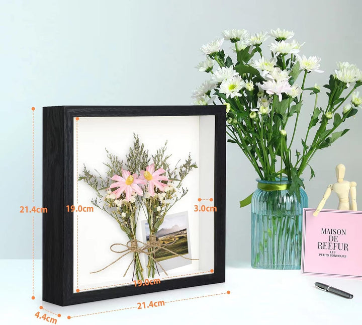 Anhow 2er 3D Bilderrahmen zum Befüllen, 3D Bilderrahmen Tiefer Objektrahmen 20 x 20 cm mit Transpare