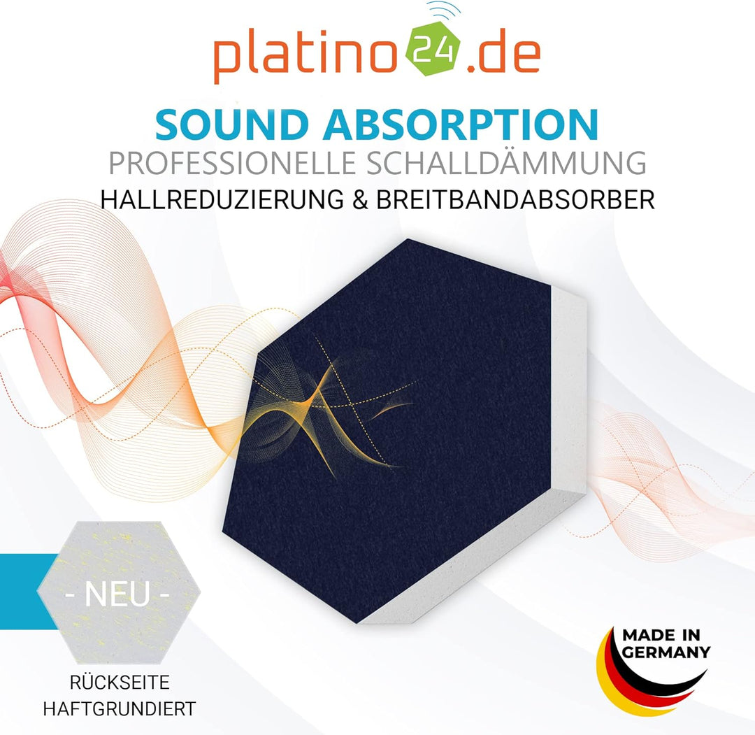 platino24 Schallabsorber COLORE aus Basotec G+ I Akustikpaneele mit Akustikfilz I 3D Wand-Paneele mi