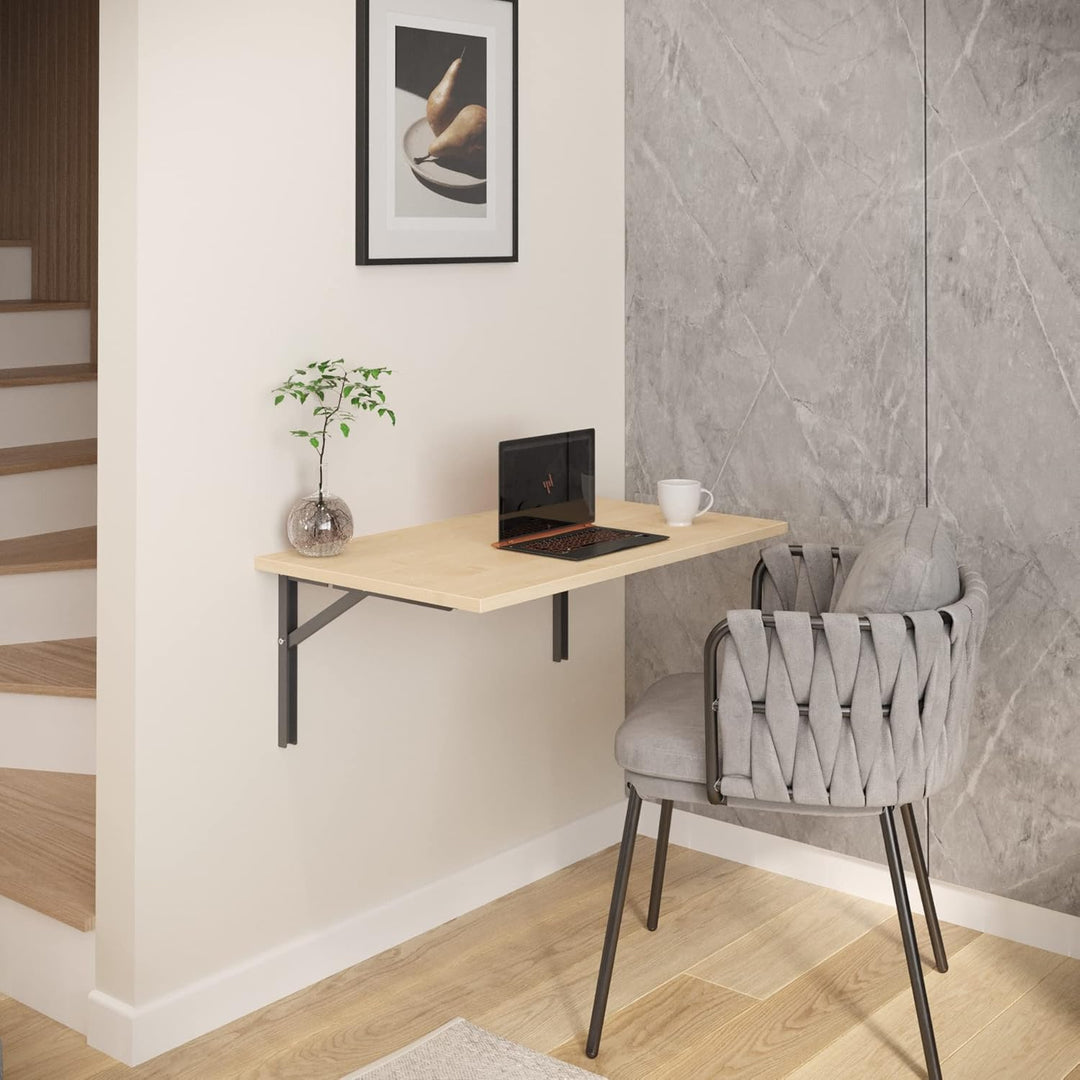 AKKE Klapptisch Wandklapptisch, klappbar, 65cm x 65cm, Ahorn 65cm x 65cm Ahorn, 65cm x 65cm Ahorn