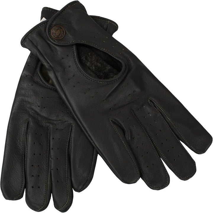 German Wear Unisex Driving Autofahrer-Handschuhe Lederhandschuhe 9=L Schwarz, 9=L Schwarz