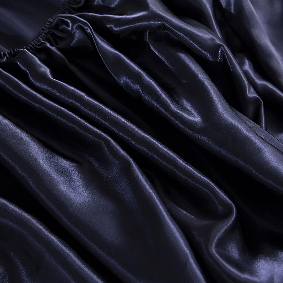 Jemiipee Spannbettuch Einfarbig Satin Seide Glänzend Betttuch Leintuch 180x200 cm für Matratzen bis