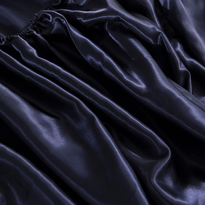 Jemiipee Spannbettuch Einfarbig Satin Seide Glänzend Betttuch Leintuch 180x200 cm für Matratzen bis