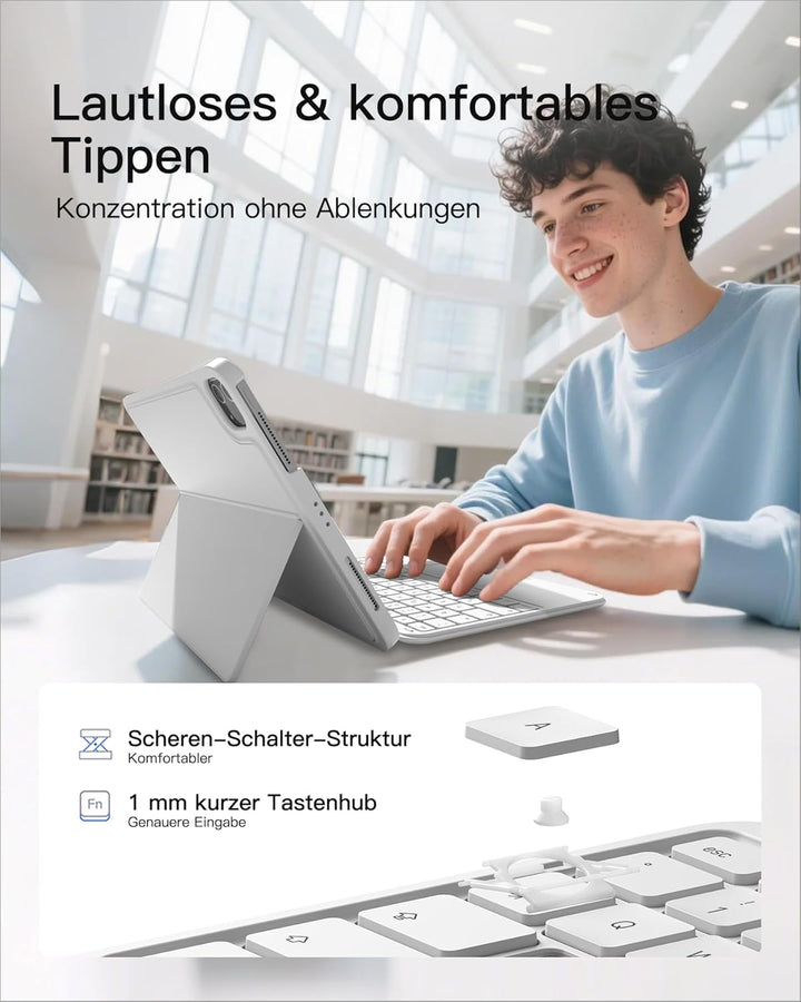 Inateck Hülle mit Tastatur,Ultraleichte Tastatur für iPad 10/11 Generation A16 2025 11 Zoll,iPad Air