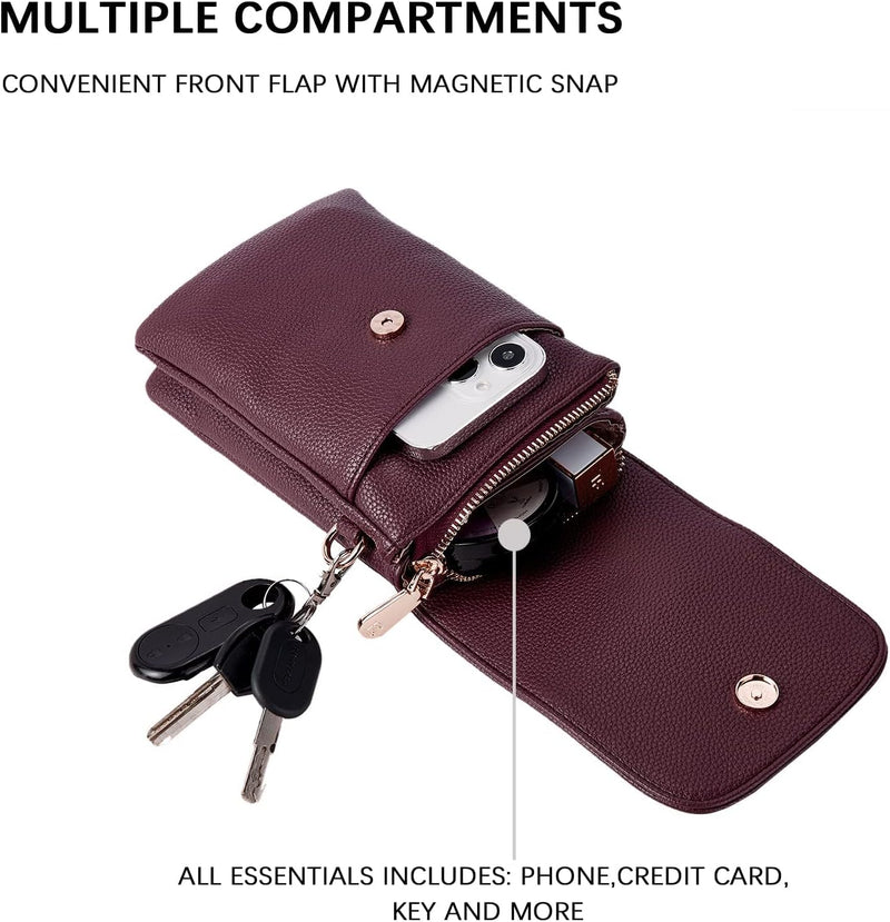 BOSTANTEN Handytasche zum Umhängen Leder, Handy Umhängetasche Damen, Handytasche mit Geldbörse zum U