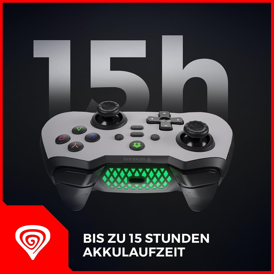 Genesis Mangan 400 Wireless Controller für PC, Switch, Mobile, Weiss, weiss