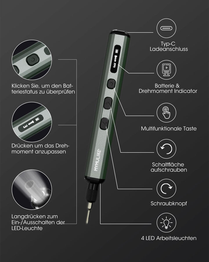 Mini Elektro Schraubendreher Set, 78 in 1 Präzisions Elektrischer Schraubendreher mit 56 Magnetische
