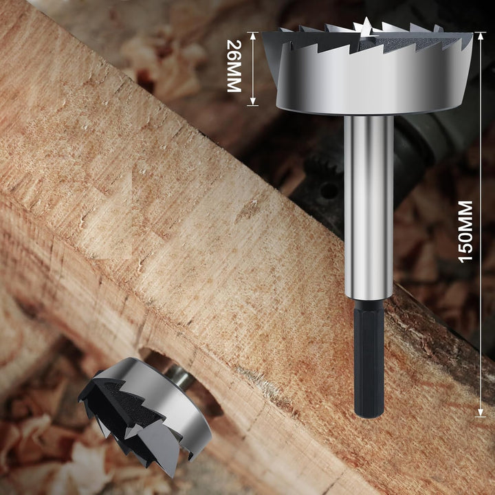Forstnerbohrer 100mm für Holz, Forstner Bits durchmesser 100mm, Länge 150mm mit 12mm Sechskant Schaf