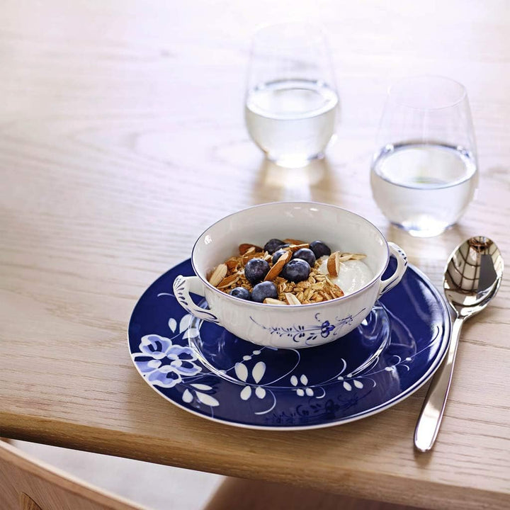 Villeroy und Boch Vieux Luxembourg Suppentasse, 400 ml, Premium Porzellan, weiss/blau 0.40 Litre Kla