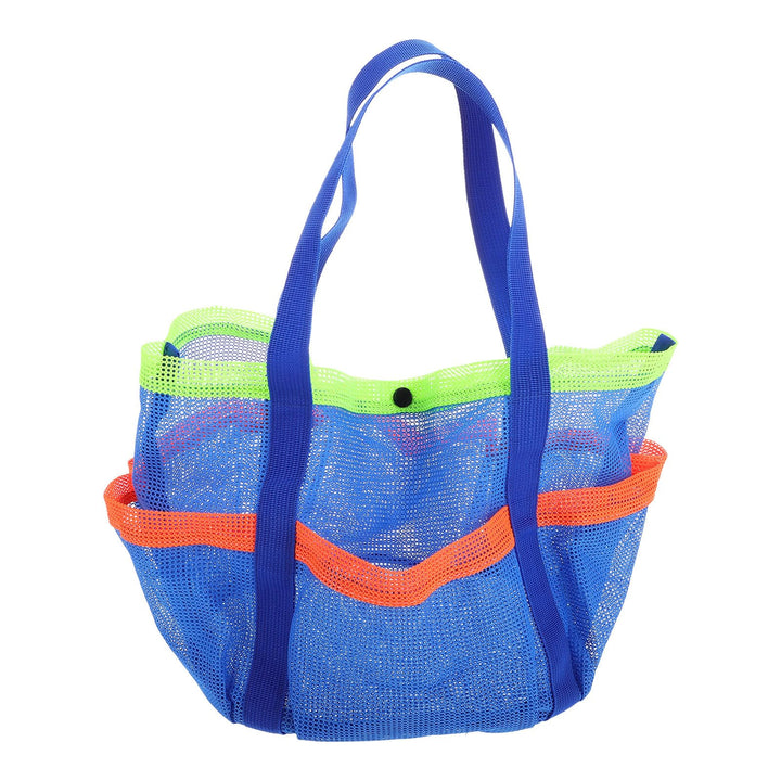 HEMOTON Netzgewebe Strandtasche Polyester, mit Mehreren Fächern, Blau