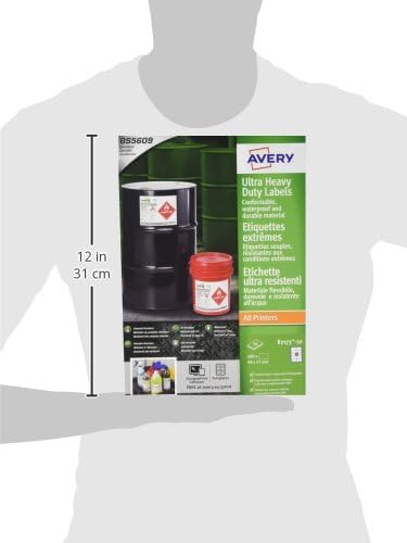 Avery b7173–50 A4 Ultra robuste Wasserdicht GHS Etiketten, bs5609 zertifiziert, für alle Drucker, 57