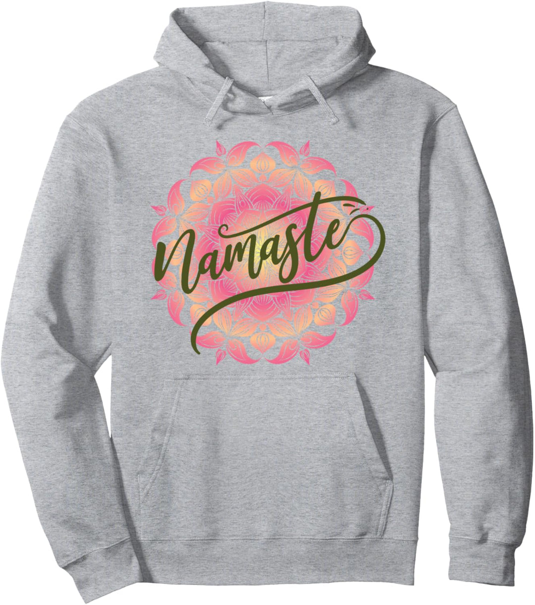 Namaste Flower Mandala - Yoga Pullover Hoodie