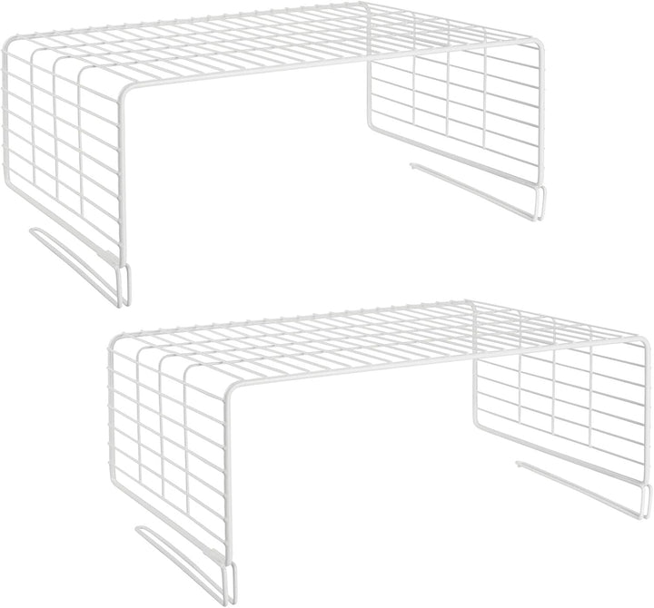 mDesign 2er-Set Drahtkorb für den Kleiderschrank – moderner Schrank Organizer mit 2 Ebenen für Kleid
