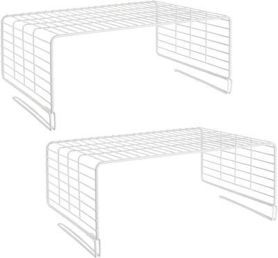 mDesign 2er-Set Drahtkorb für den Kleiderschrank – moderner Schrank Organizer mit 2 Ebenen für Kleid
