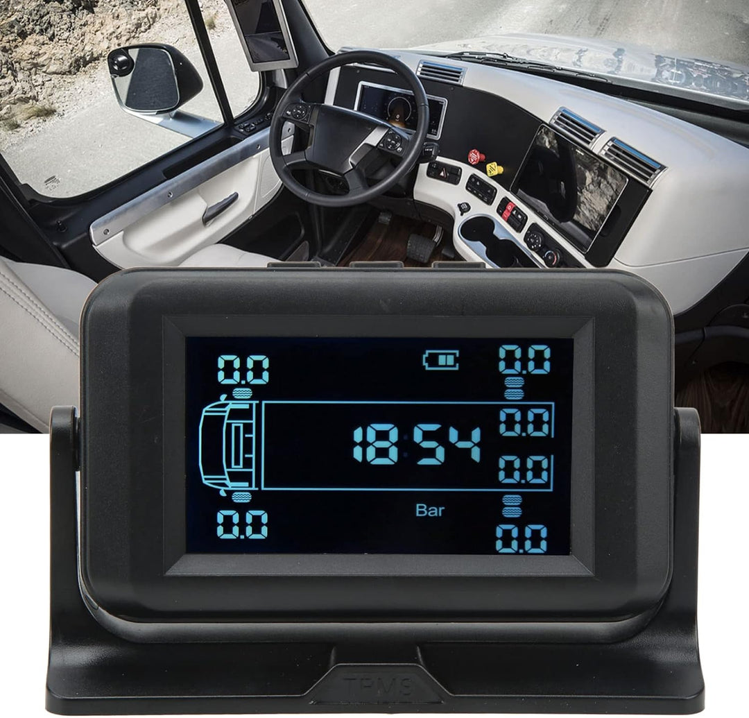 Reifendrucküberwachungssystem 6 Externe Sensoren für 6-Rad-LKW RV Hochdruckalarm IP67 USB-Solarstrom