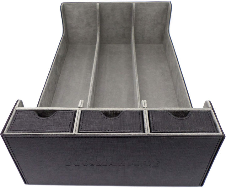 docsmagic.de Premium 3-Row Trading Card Storage Box Black + Trays & Divider - MTG PKM YGO - Sammelka