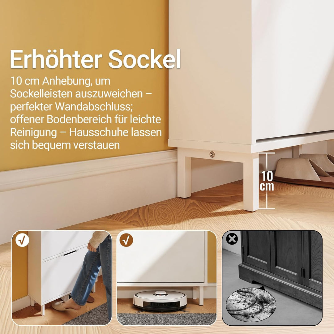 SoBuy Schuhschrank Schmal Schuhkipper Extra Schmale 19 cm Tiefe, Für Schuhe Bis Grösse 47, Mit Haken