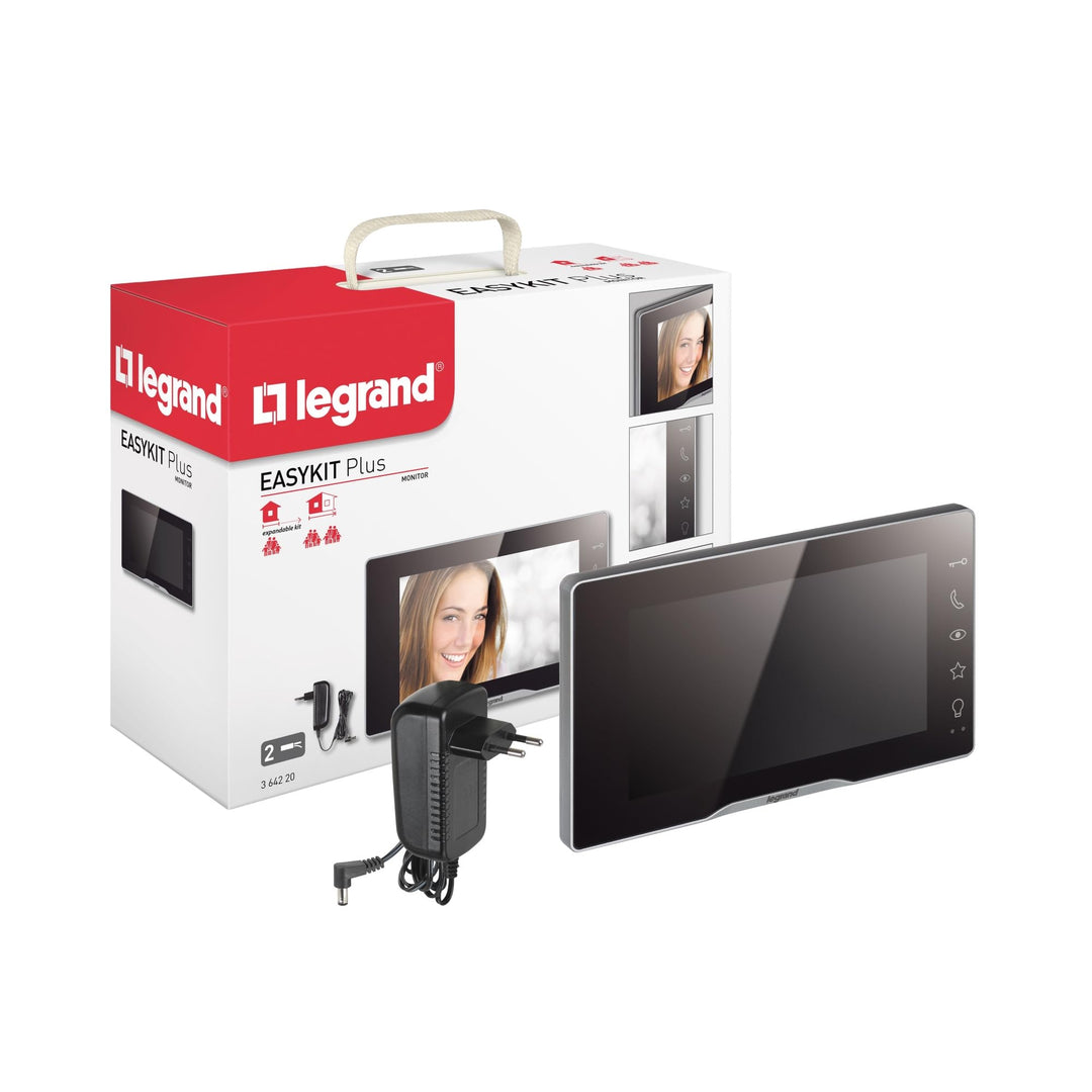 LEGRAND, EASYKIT Plus Video-Innenstelle, 7"-Hochglanz-Farbmonitor, Sensortasten, individuelle Einste